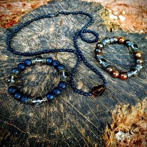 Smokey Quartz Necklace and bracelets set